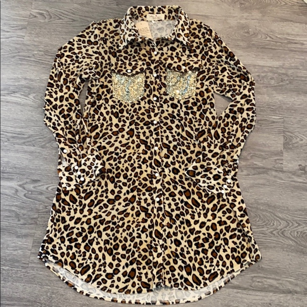 NWT Southern Fried Chics leopard velvet dress - Picture 6 of 8